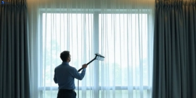 Commercial curtain steam cleaning service bardon hotels offices
