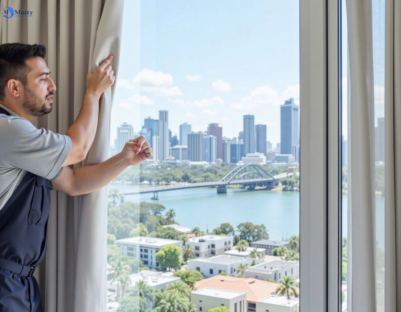 Professional curtain steam cleaning service bardon QLD by Matty Curtain Cleaning