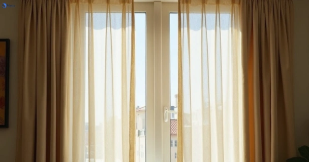Dusty and dull curtains in bardon before steam cleaning